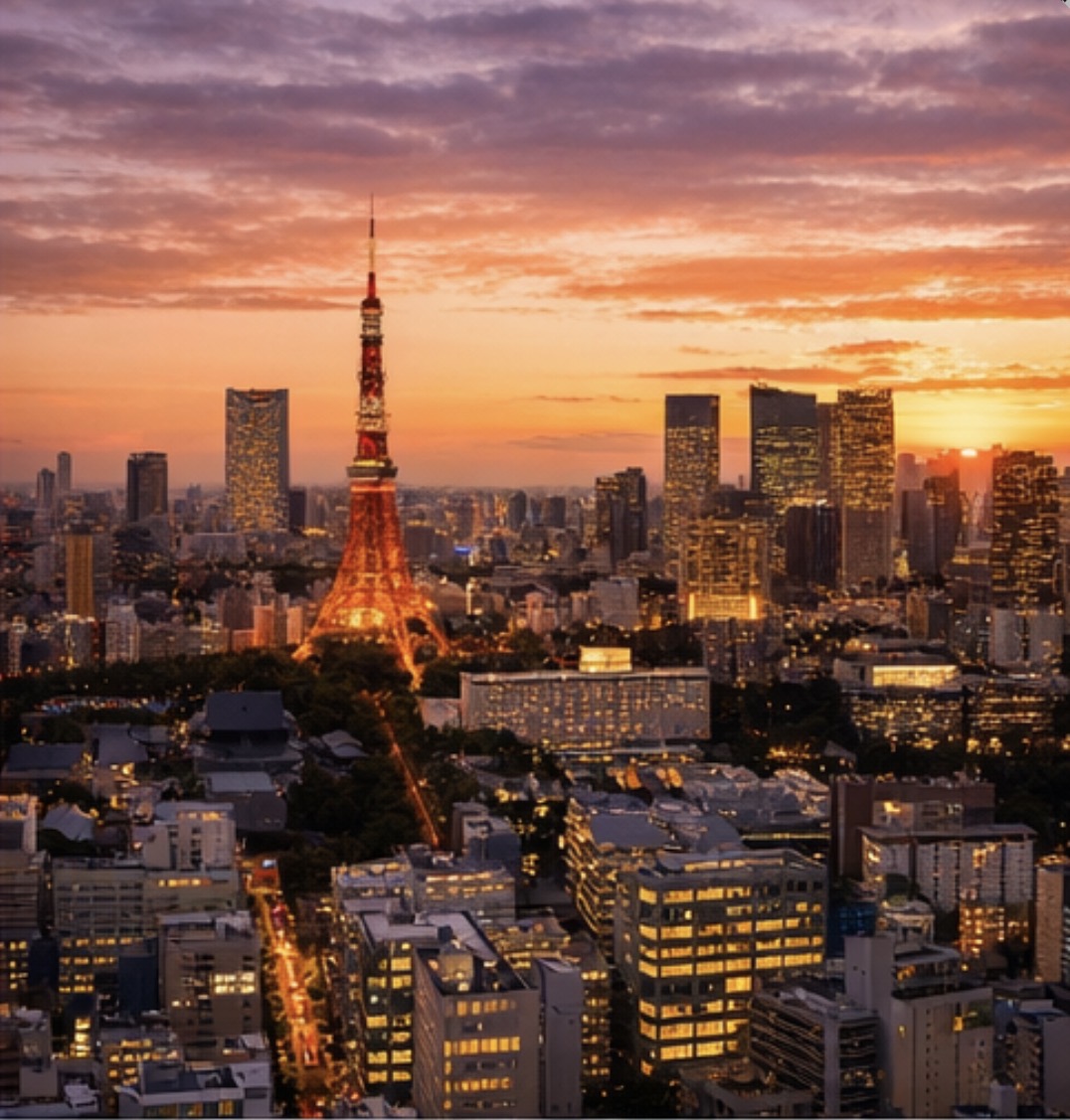東京タワーを望む東京都心の夜景