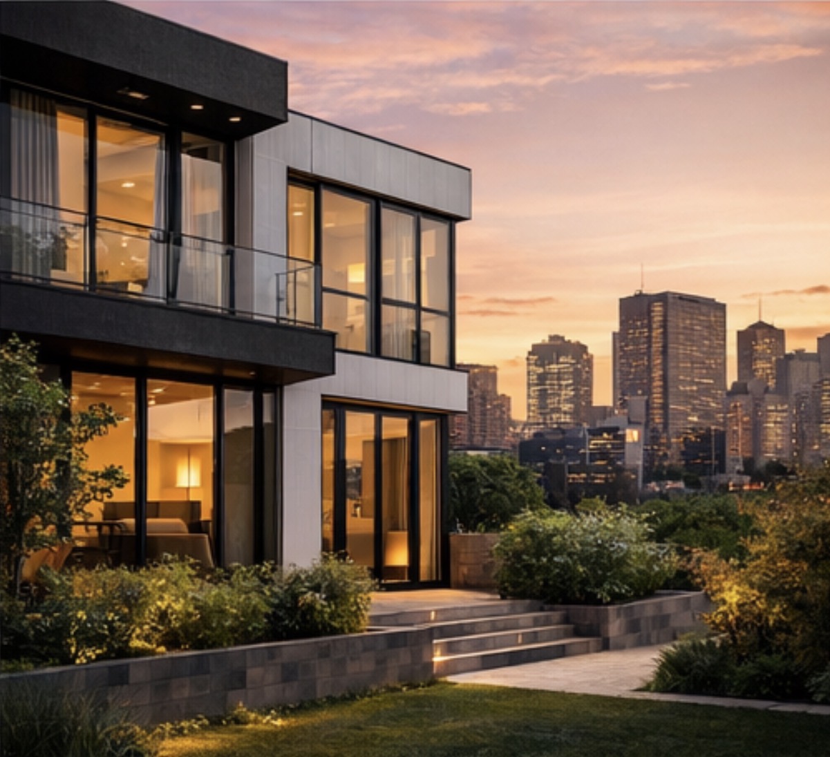 都市型モダン住宅の外観